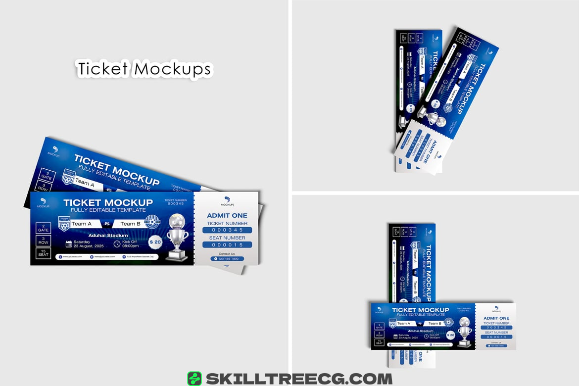 High Quality Ticket Mockup（479468）-技能树